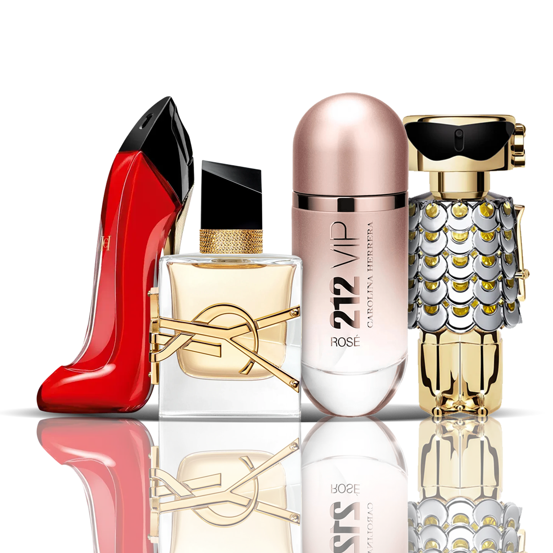 Set de 4 perfumes – Very Good Girl + Libre + 212 VIP Rose + Fame 100ML