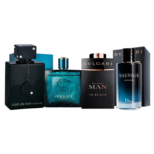 Set de 4 perfumes | Man in Black, Sauvage, Club the Nuit, Eros 100ml