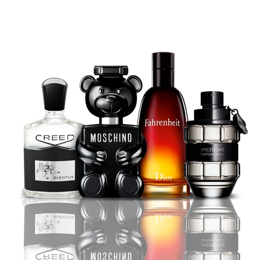 Set de 4 perfumes | Creed Aventus + Fahrenheit + SpiceBomb + Toy Boy Moschino 100 ml