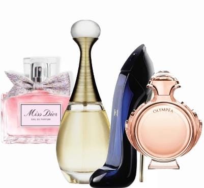 Set de 4 perfumes | Miss Dior + J'adore + Good Girl + Olympéa – 100 ml